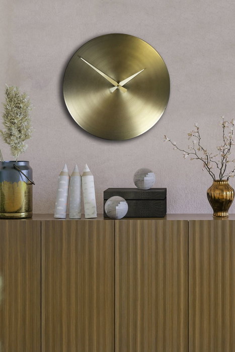 Wallity Reloj de Pared Decorativo de Metal Dorado